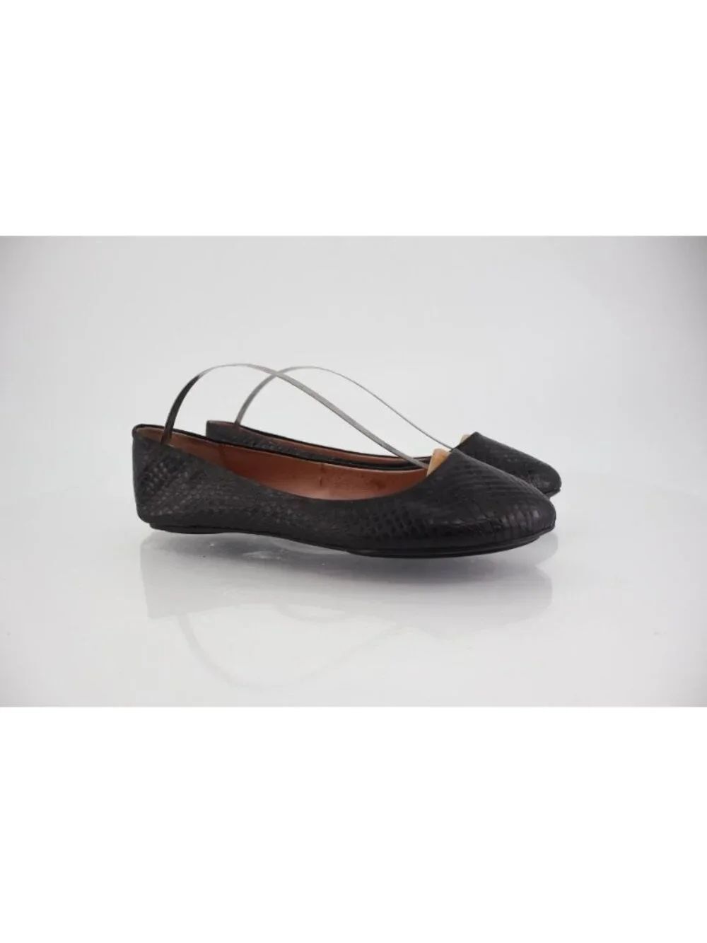 Miz Mooz Women's Phaedra Ballet Flat Size 7 Black Snake Print Slip On Shoe